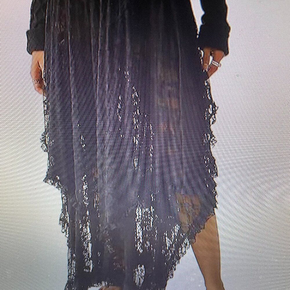 R. Vivimos Black Long Lace Skirt